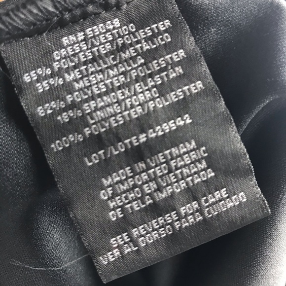 Rm Richards Black Sparkly Shift Mesh panel Dress - Picture 6 of 6